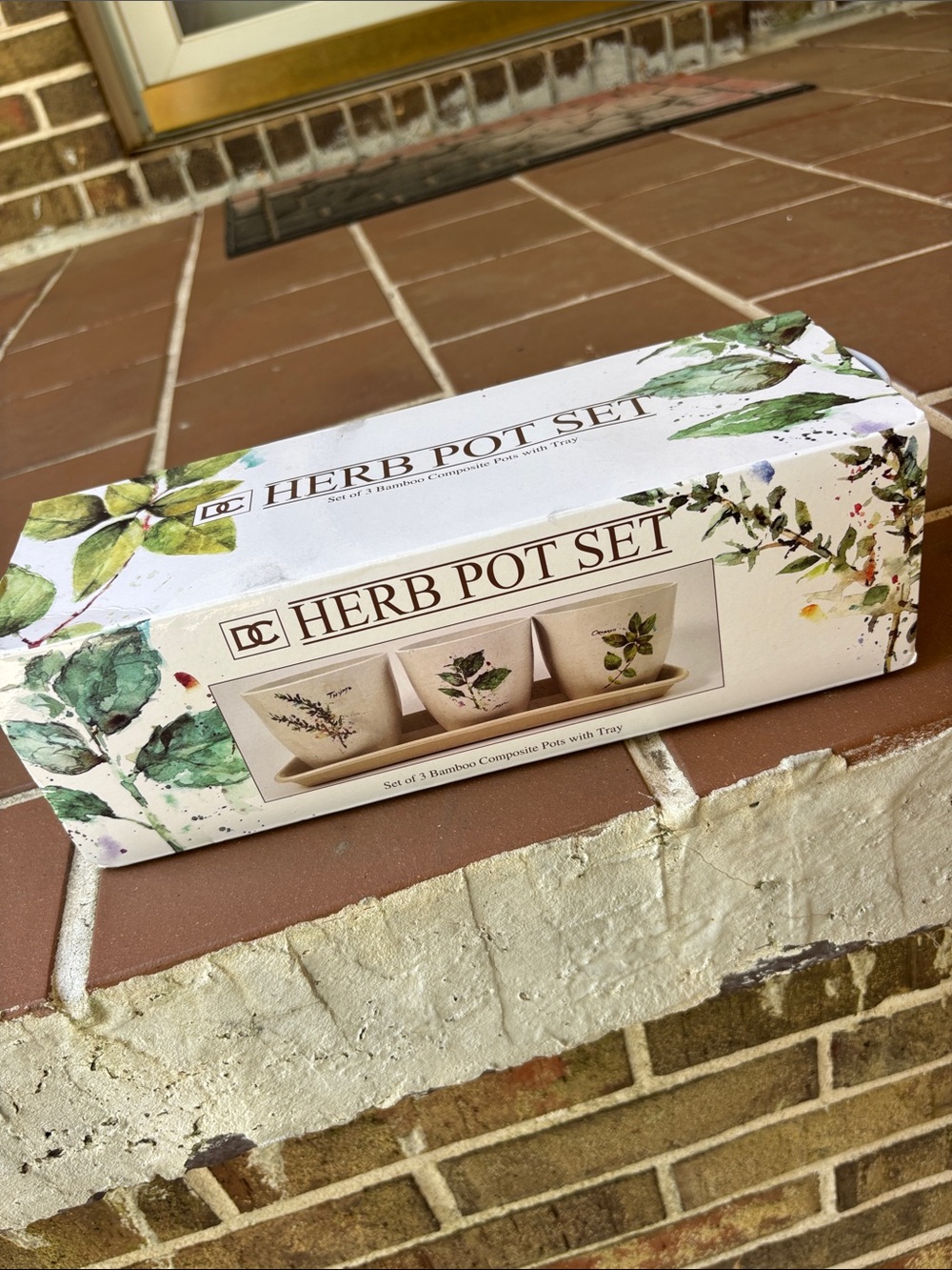 Herb pot set Bamboo composite- new